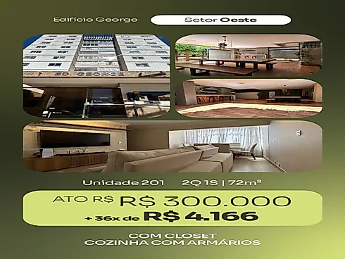 Apartamento em Setor Oeste, Goiânia