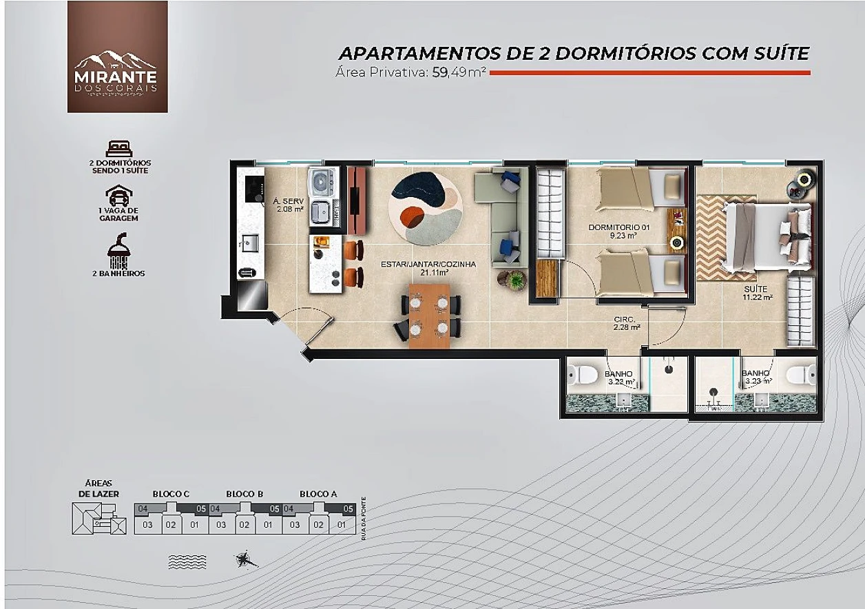 Apartamento com 2 Dormitórios à Venda, 61 M²- Coqueiros - Florianópolis/SC - Foto 19