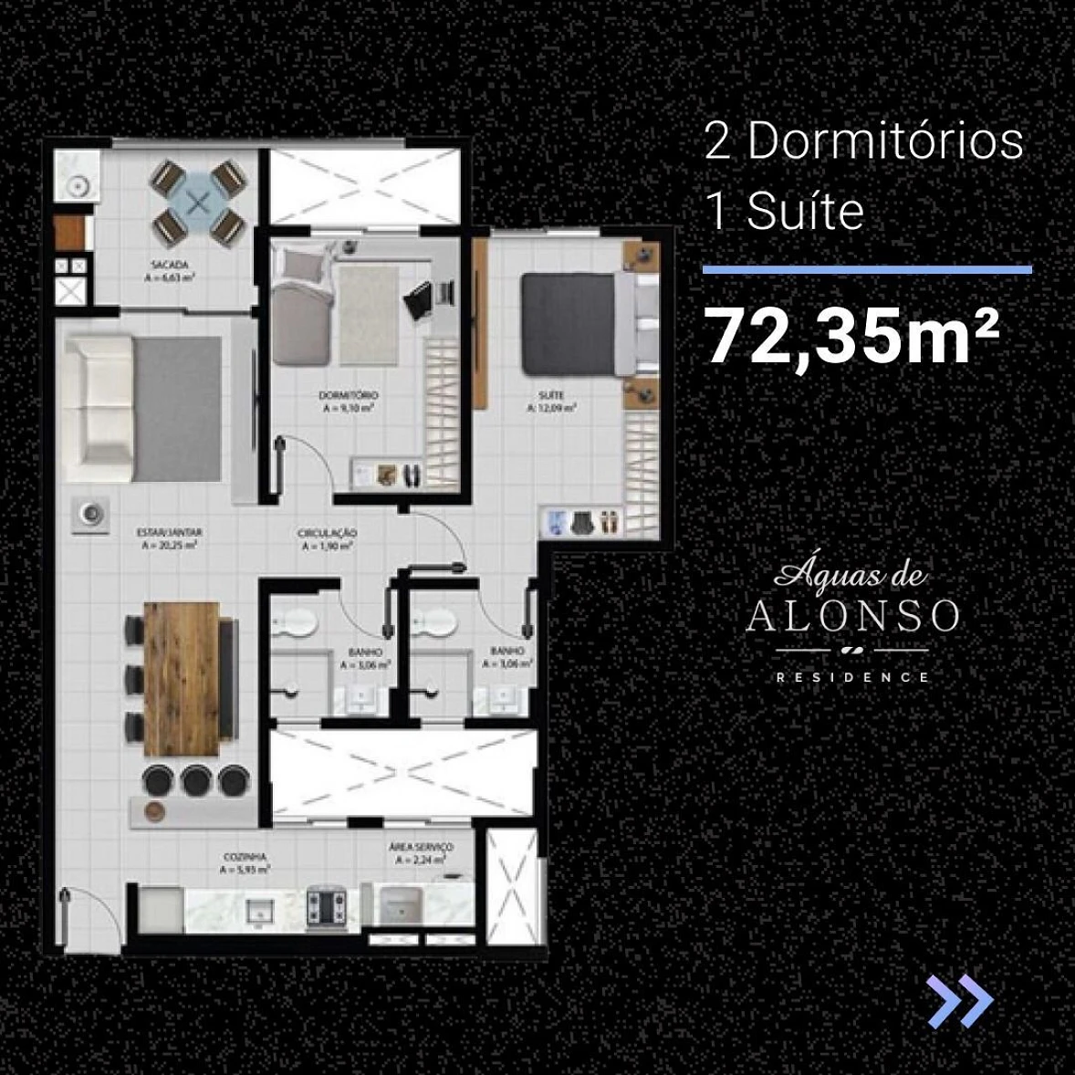Apartamento em Kobrasol, São José