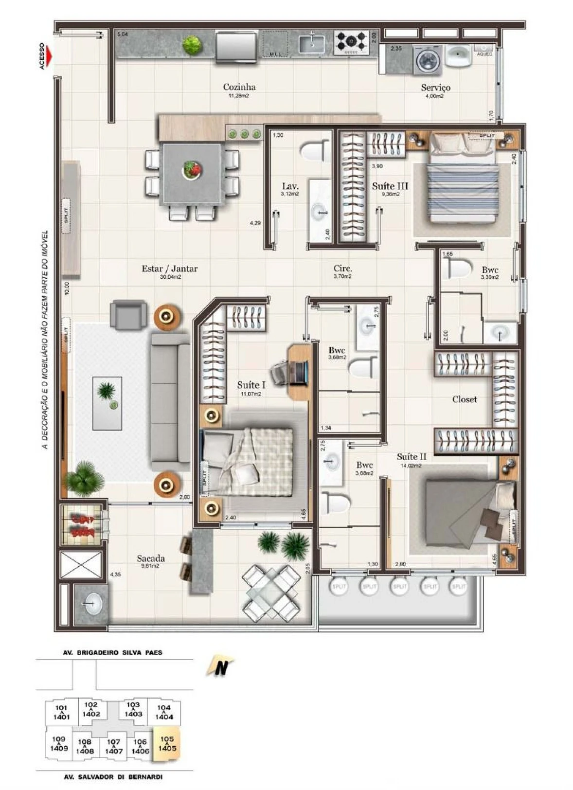 Apartamento 3 Quartos com 3 Suítes e 118m² - Campinas - Foto 14