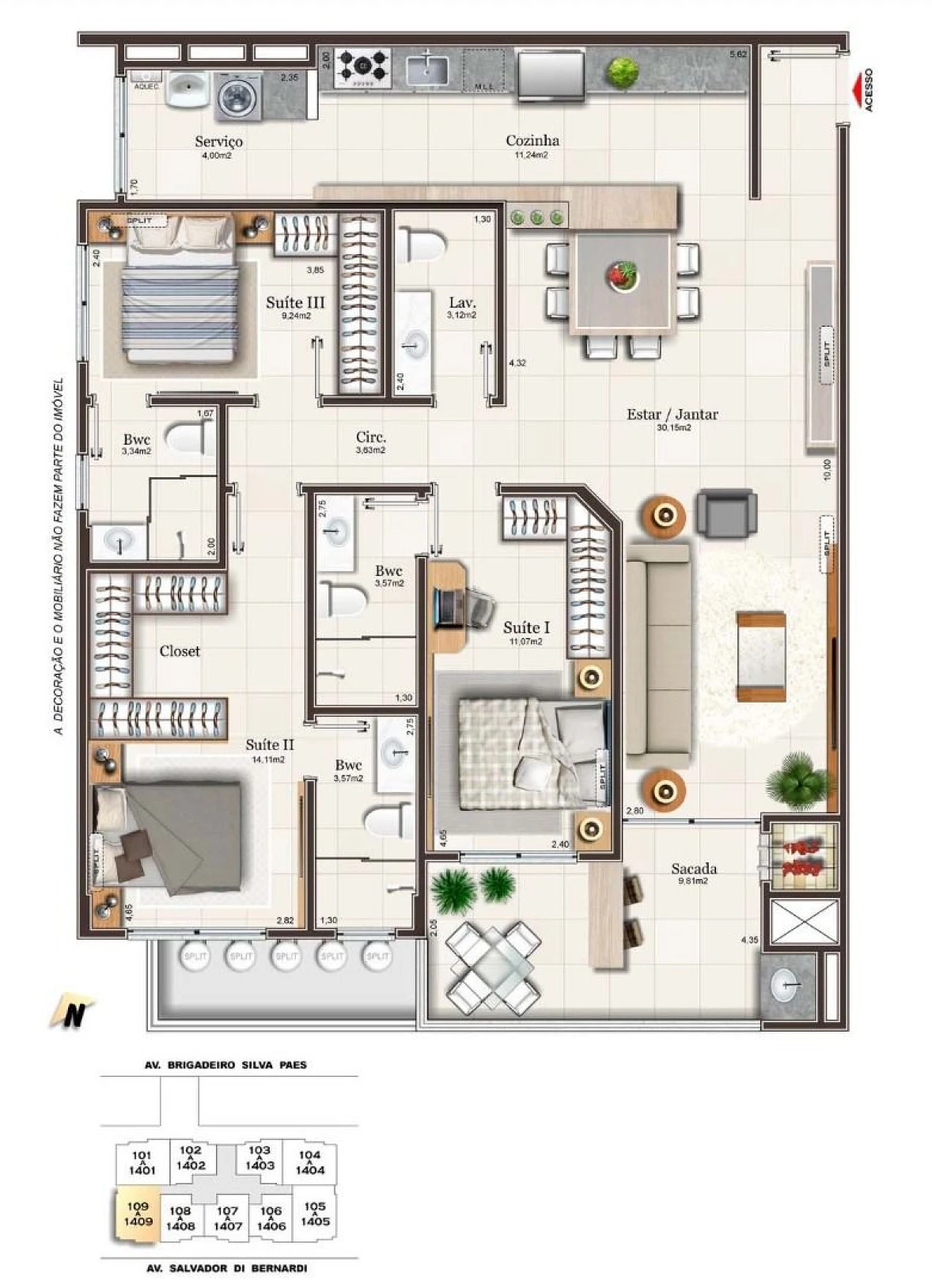 Apartamento 3 Quartos com 3 Suítes e 118m² - Campinas - Foto 15