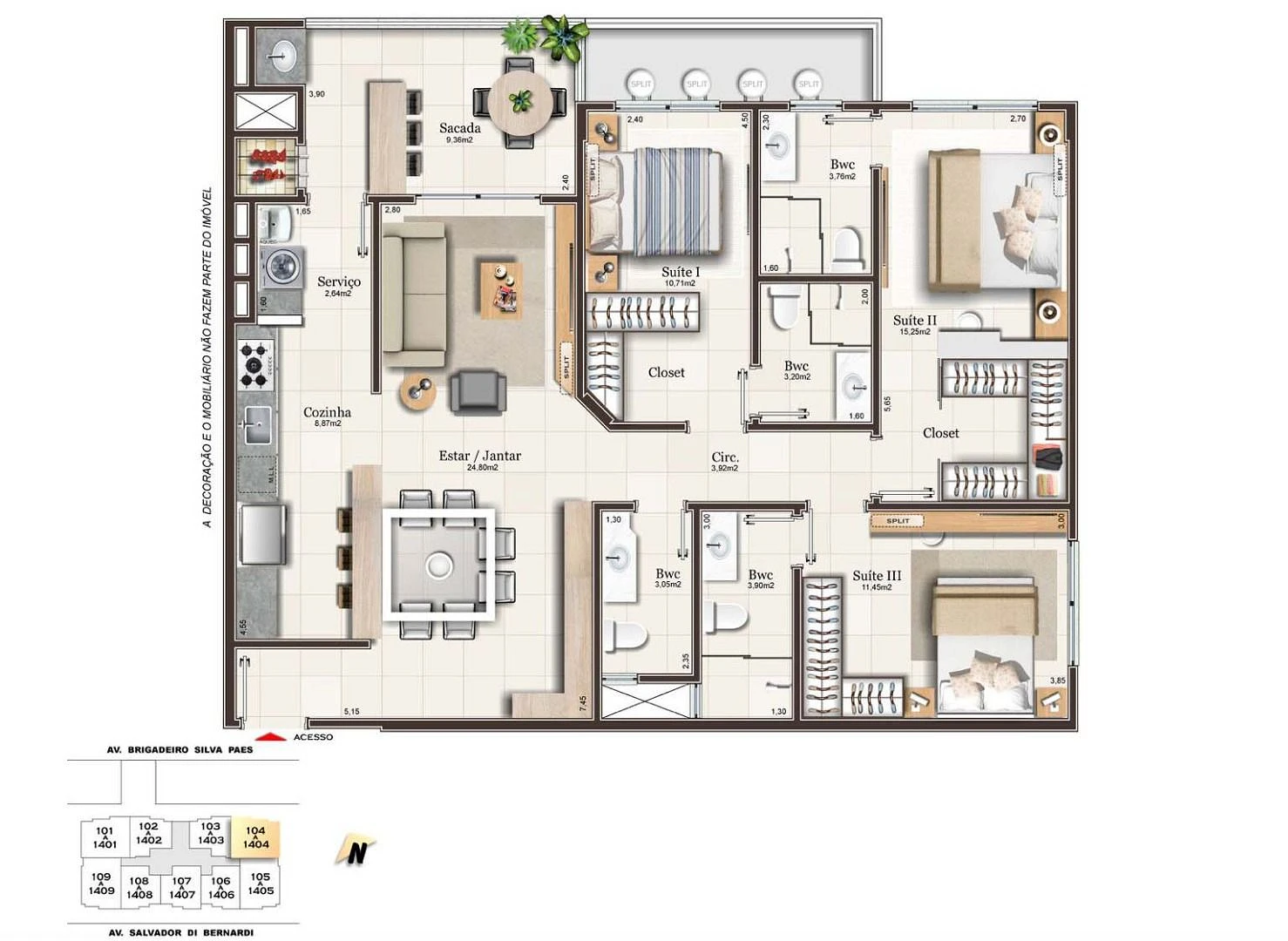 Apartamento 3 Quartos com 3 Suítes e 118m² - Campinas - Foto 21