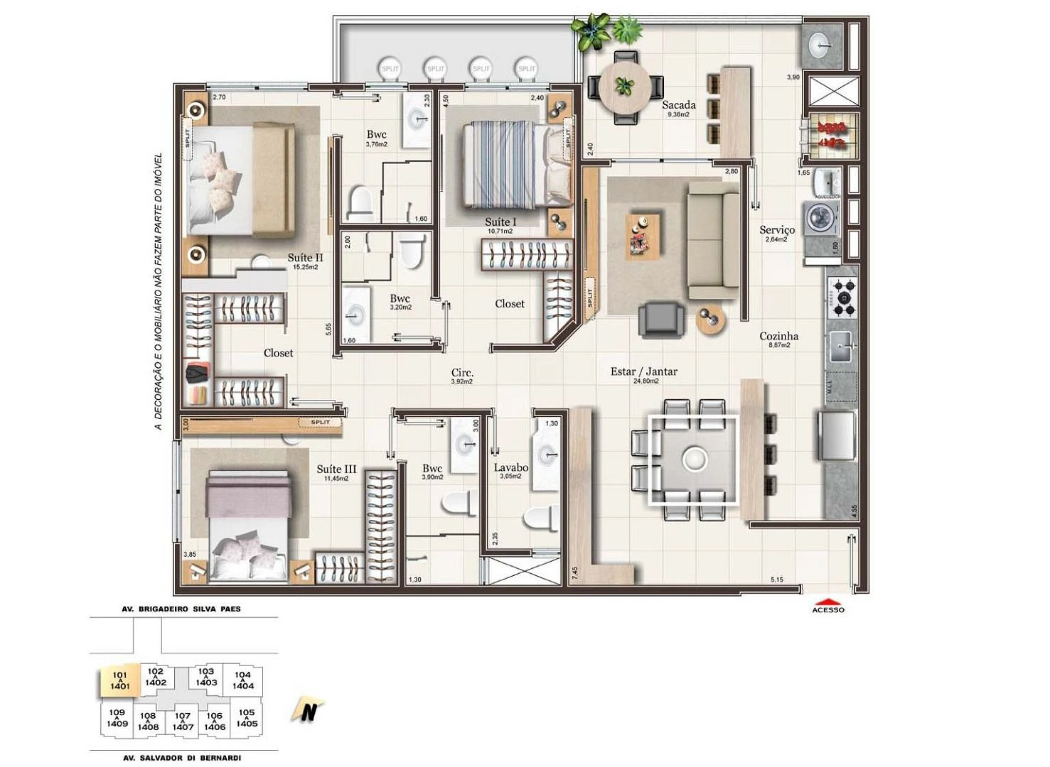 Apartamento 3 Quartos com 3 Suítes e 118m² - Campinas - Foto 22