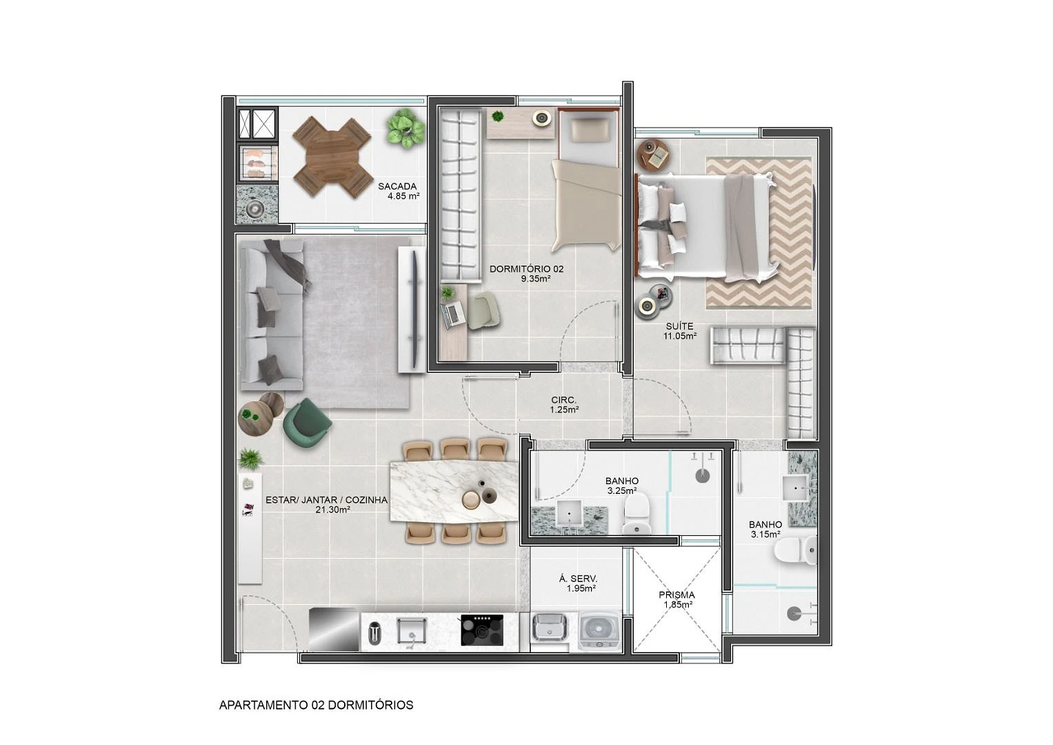 Apartamento 2 Quartos com Piscina - Abraão - Foto 10
