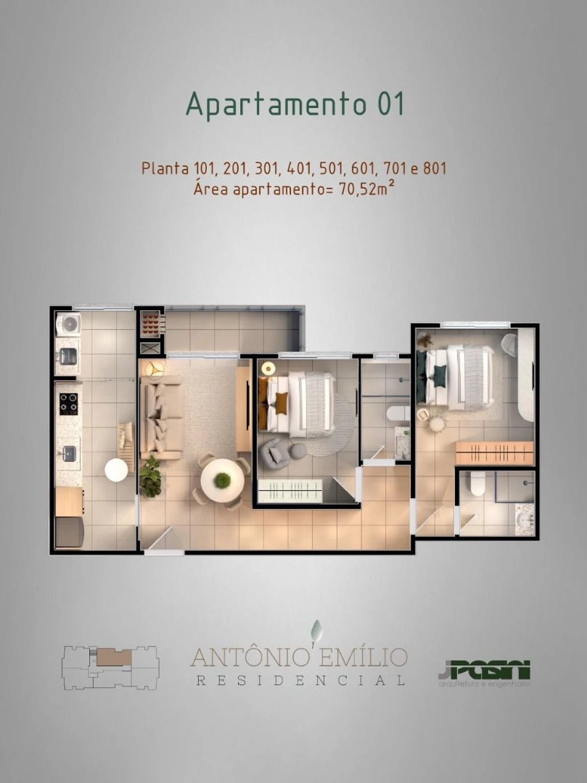 Apartamento em Ipiranga, São José