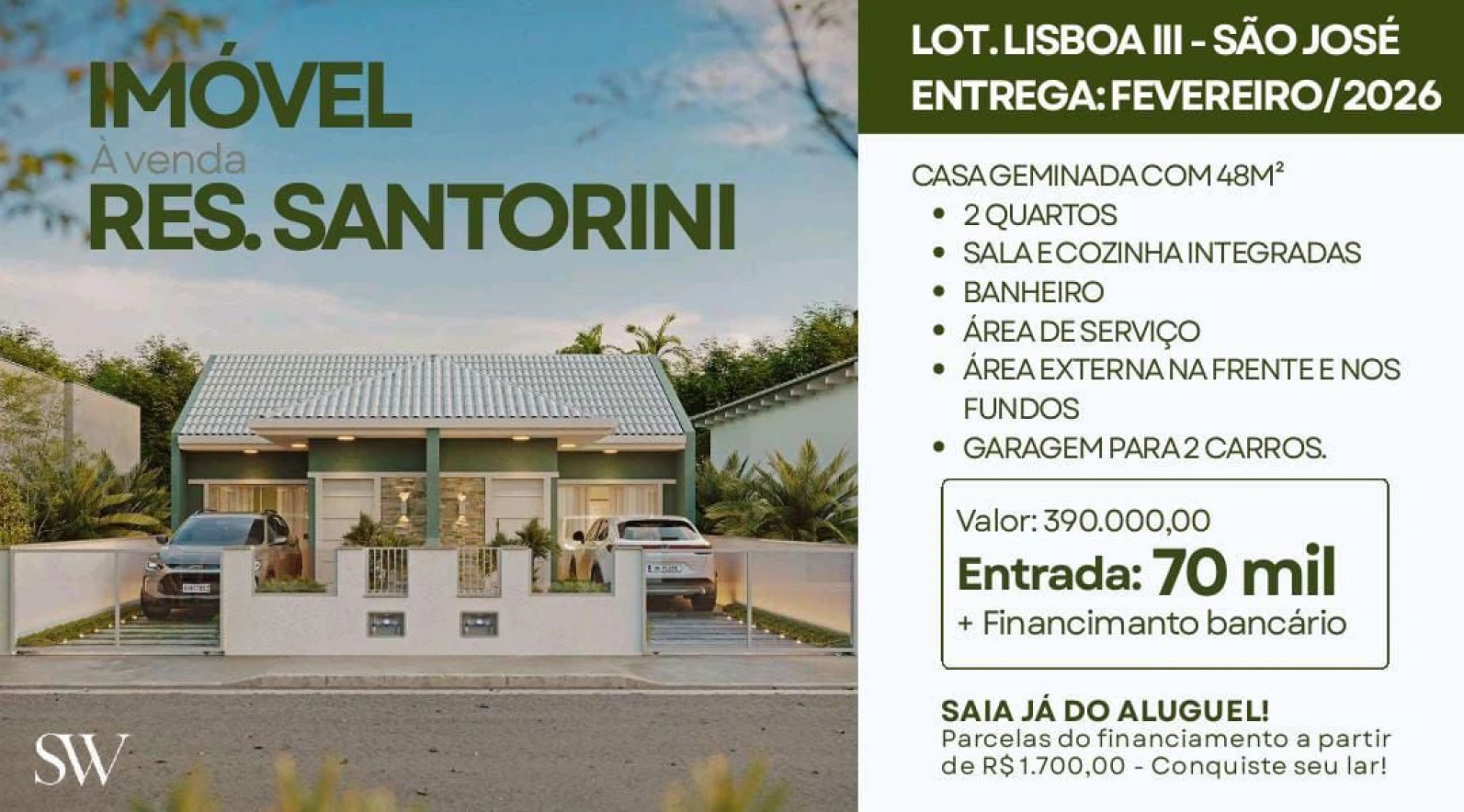 Casa em Forquilhas, São José