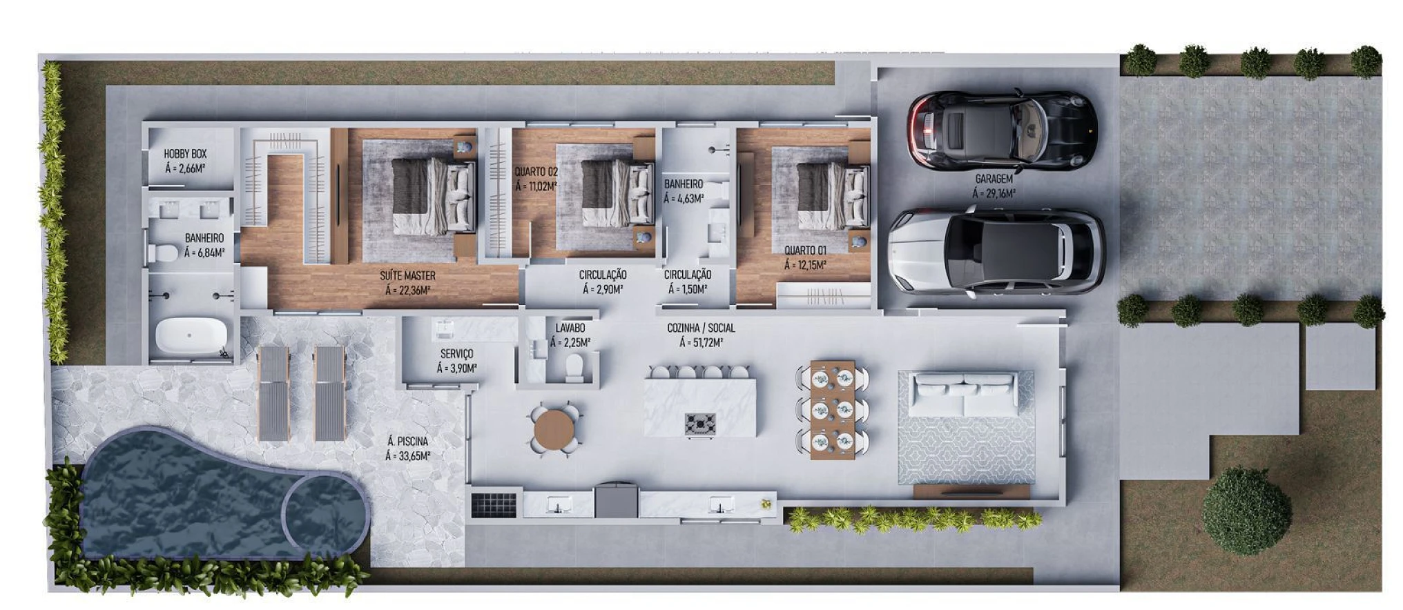 Casa Alto Padrão com 3 Dorms com Suíte e 03 Vagas, 221 m² - Pedra Branca - Palhoça/SC - Foto 10