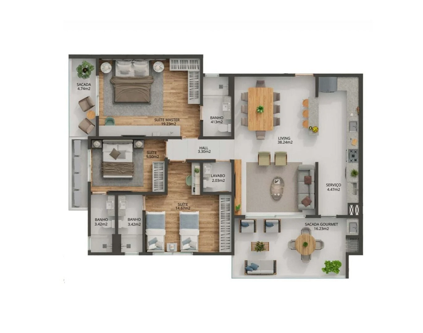 Apartamento em Barreiros, São José