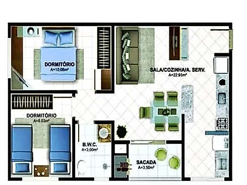 Apartamento 2 Quartos 55m² - Potecas - Foto 18
