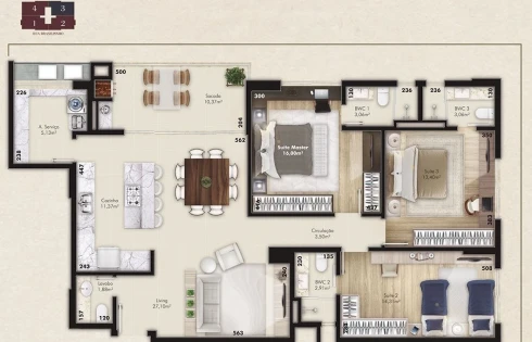 Apartamento em Kobrasol, São José