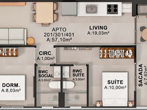 Apartamento em Pinheira, Palhoça