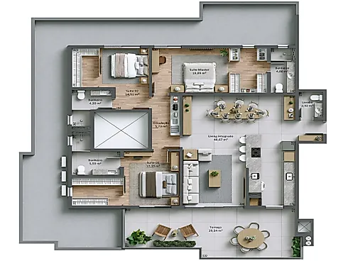 Apartamento 3 Quartos com 3 Suítes e 175m² - João Paulo - Apartamento em João Paulo, Florianópolis - Foto 4