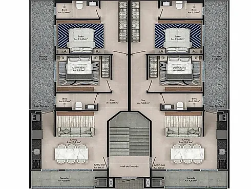 Apartamento com 2 Dormitórios sendo 1 Suíte e 1 Vaga de Garagem em Navegantes/SC - Apartamento em Gravatá, Navegantes - Foto 2