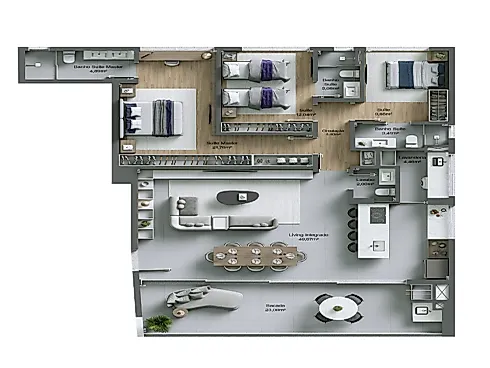 Apartamento 3 Quartos com 3 Suítes e 161m² - Criciúma - Apartamento em Cruzeiro do Sul, Criciúma - Foto 3