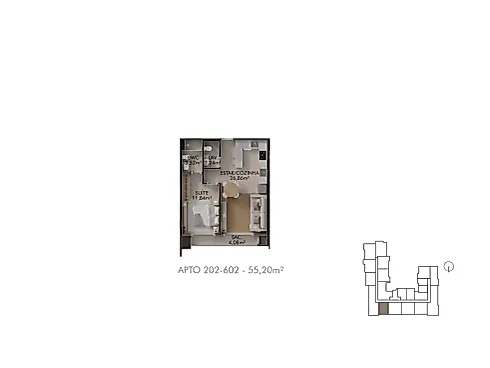 Apartamento 1 Quarto 55m² 1 Suíte no Bella Garden - Ingleses - Foto 2