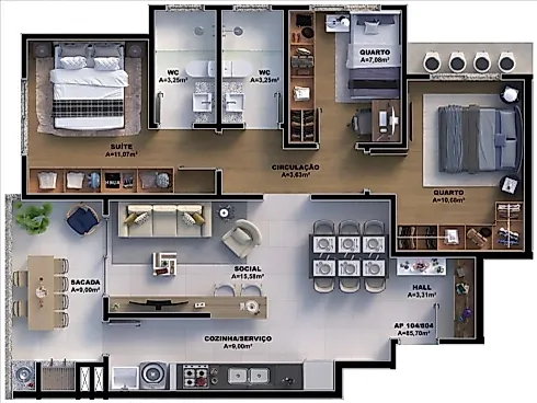 Apartamento 3 Quartos 98m² no Villaggio Di Unide - Pagani - Foto 15