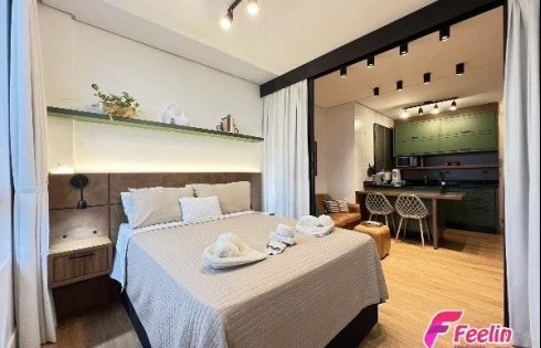 Lindo Studio Totalmente Mobiliado e Decorado e com Vista Livre na Melhor Localização do Córrego Grande - Foto 18