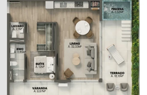 Apartamento em Viva Park, Porto Belo
