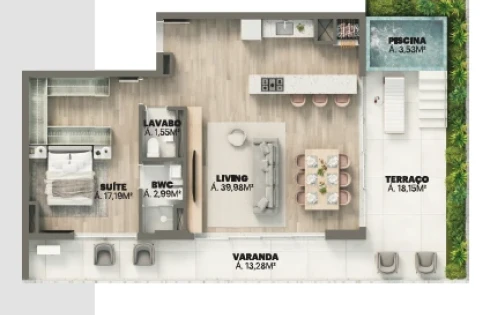Apartamento em Viva Park, Porto Belo