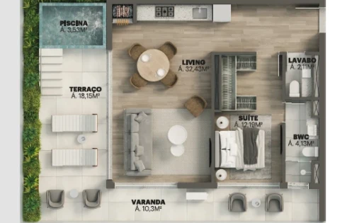 Apartamento em Viva Park, Porto Belo
