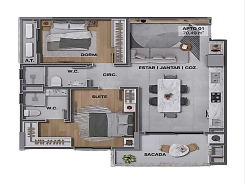Apartamento 02 Dormitórios com 01 Suíte - a Partir de 680.000,00 - Apartamento em Centro, Navegantes - Foto 4