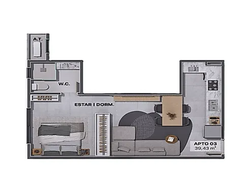 Loft - 39m², a Partir de 431.000,00 -Centro - Loft em Centro, Navegantes - Foto 4