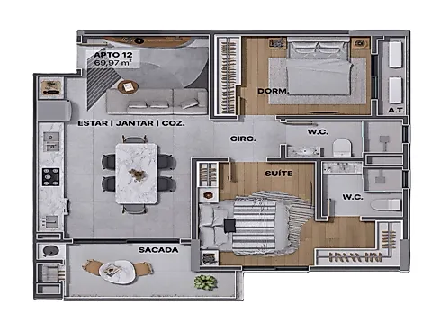 Apartamento 02 Dormitórios, 01 Suíte-  a Partir de 677.000,00 - Apartamento em Centro, Navegantes - Foto 4