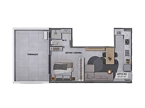 Loft - 57m², 442.000,00 -Centro - Loft em Centro, Navegantes - Foto 4