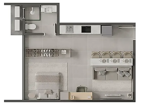 Studio - 40m², Gravatá a Partir de 489.000,00 - Studio em Gravatá, Navegantes - Foto 3