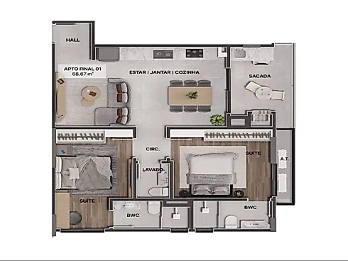 Apartamento 02 Suítes- Gravatá a Partir de 732.000,00 - Foto 11