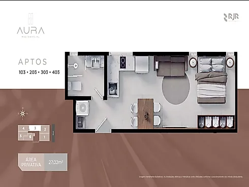 Apartamento 01 Dormitório no Residencial Aura - Gravatá - Apartamento em Gravatá, Navegantes - Foto 2
