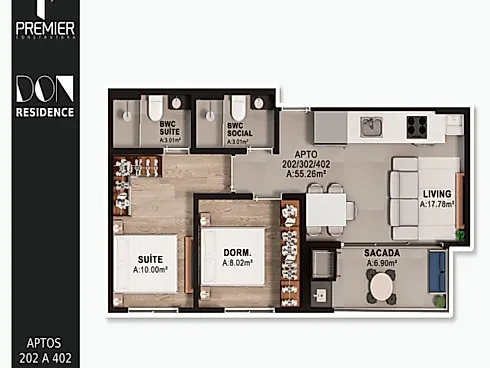 Apartamento 2 Quartos 1 sendo Suíte  Proximo da Praia - Apartamento em Pinheira, Palhoça - Foto 4