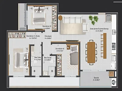 Apartamento 3 Quartos no Residencial Vênus - Pagani - Foto 12