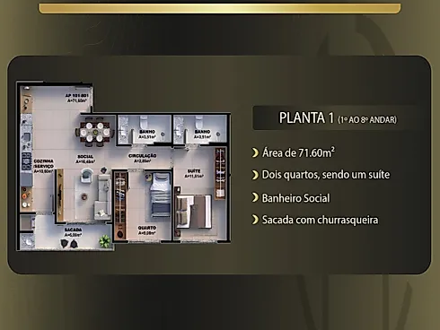 Apartamento 2 Quartos com 1 Suíte - Pedra Branca - Apartamento em Pedra Branca, Palhoça - Foto 4
