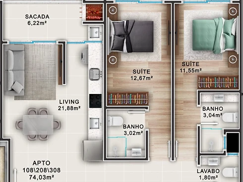 Apartamento, Bombinhas