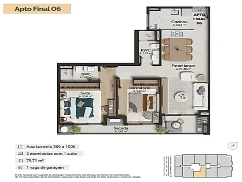 Apartamento 2 Quartos com 1 Suíte no Brio 778 - Estreito - Foto 14