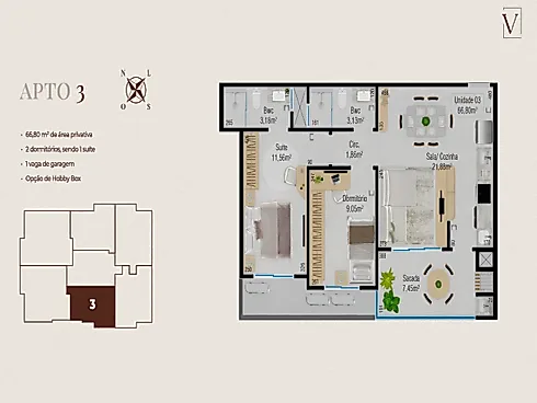 Apartamento 2 Quartos com 1 Suíte  - Barreiros - Foto 19