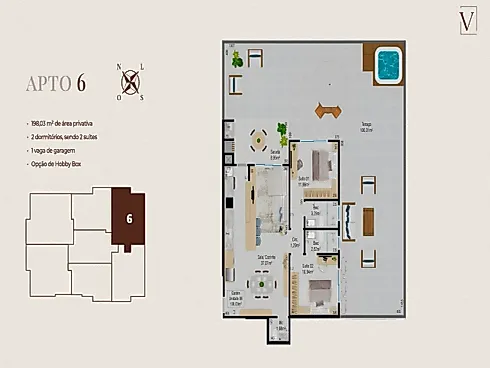 Apartamento Garden 2 Quartos com 2 Suítes  - Barreiros - Apartamento garden em Barreiros, São José - Foto 4