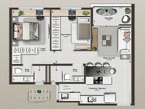 Apartamento 2 Quartos com 1 Suíte e 65m² - Tremont Residence - Foto 2