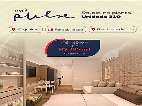 Studio no Vyu Pulse - Coqueiros - Foto 1