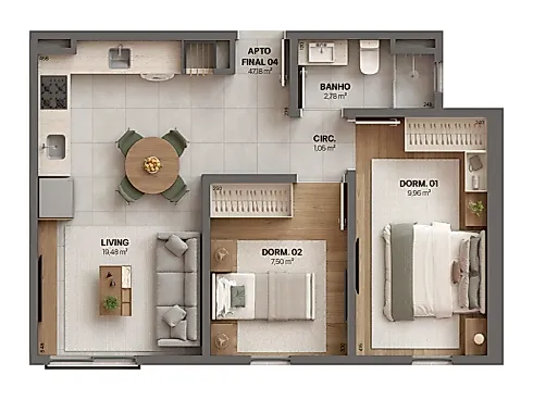 Apartamento 2 Quartos 47m² - Areias - Foto 29