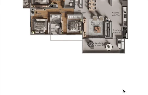 Apartamento em Barreiros, São José