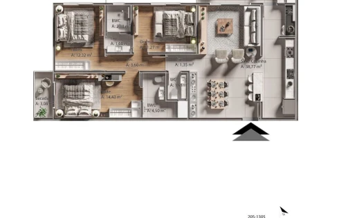 Apartamento em Barreiros, São José