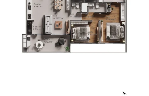 Apartamento em Barreiros, São José