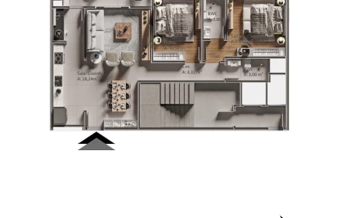 Apartamento em Barreiros, São José