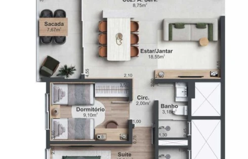 Apartamento em Canto, Florianópolis