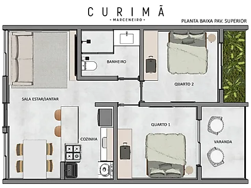 Apartamento 2 Quartos no Condomínio Curimã - Marceneiro - Centro - Foto 27