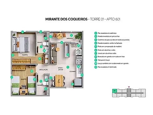 Apartamento 2 Quartos no Edificio Mirante dos Coqueiros - Cruz das Almas - Foto 15