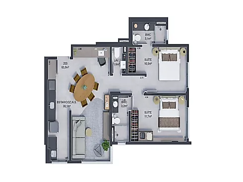 Apartamento 2 Suítes, 2 Vagas - Vista Mar - Estreito - Foto 33