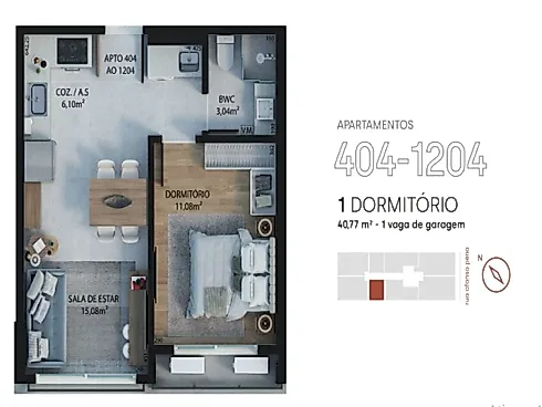 D/Mys Apartamento 1 Dormitório no Estreito - Foto 40